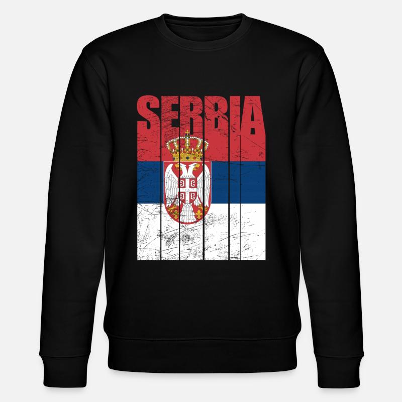 Serbien Flagge - Stanley/Stella Unisex Bio-Sweatshirt CHANGER  - Schwarz