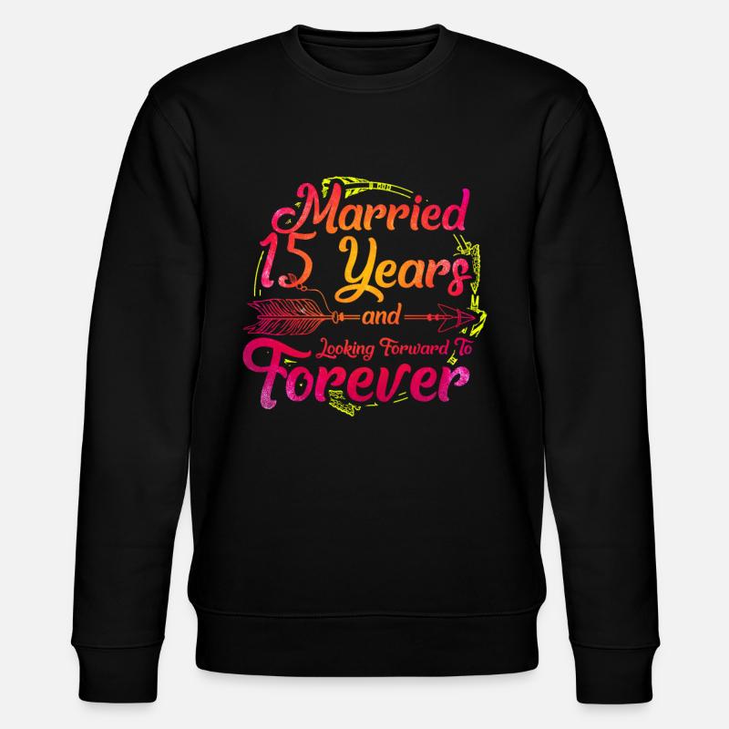 15th wedding anniversary - Stanley/Stella CHANGER Unisex Organic Sweatshirt - black