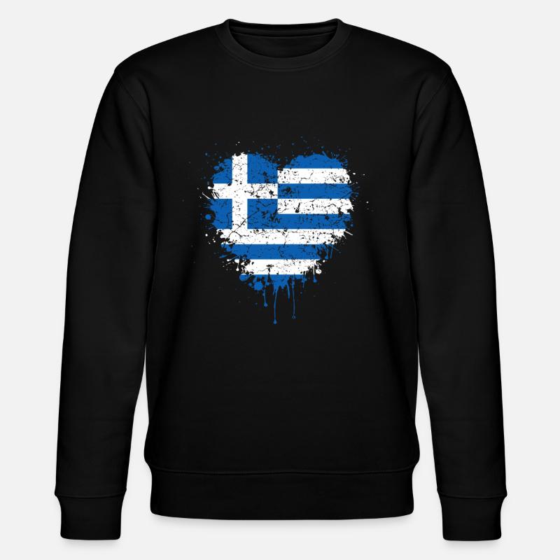 Grèce Drapeau coeur - Sweat bio CHANGER Stanley/Stella Unisexe - noir