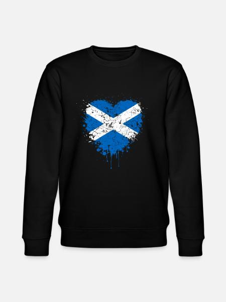 Scotland Flag Heart - Stanley/Stella CHANGER Unisex Organic Sweatshirt - black