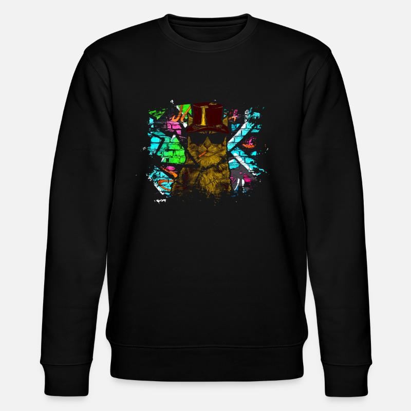 Funny Graffiti Cat - Stanley/Stella CHANGER Unisex Organic Sweatshirt - black