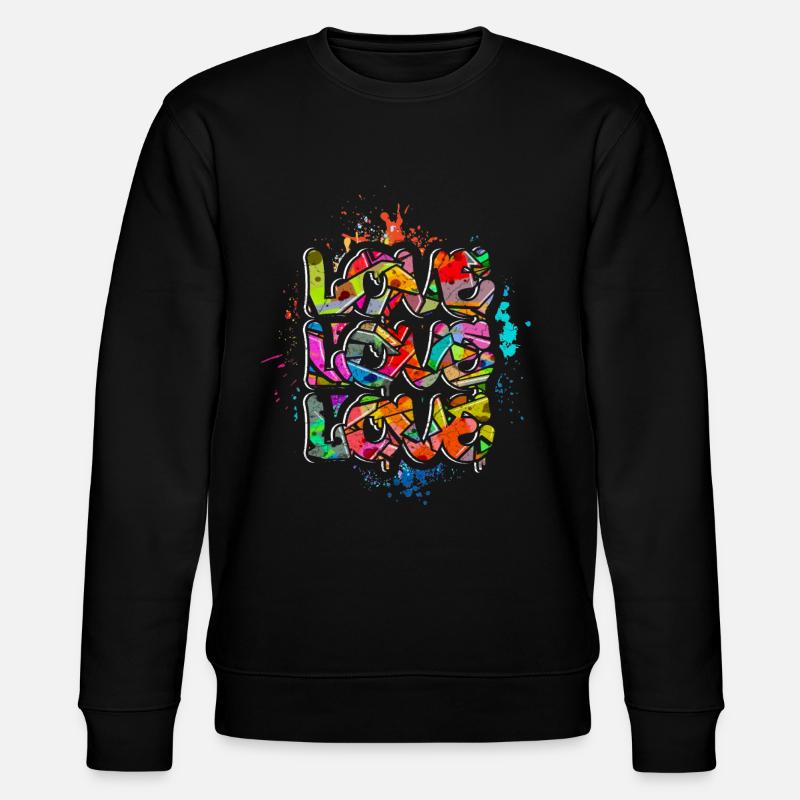 Love Graffiti - Stanley/Stella Unisex Bio-Sweatshirt CHANGER  - Schwarz