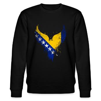 Drapeau de Bosnie - Sweat bio CHANGER Stanley/Stella Unisexe - noir - Devant - Nik (191cm) & Marisol (170cm)