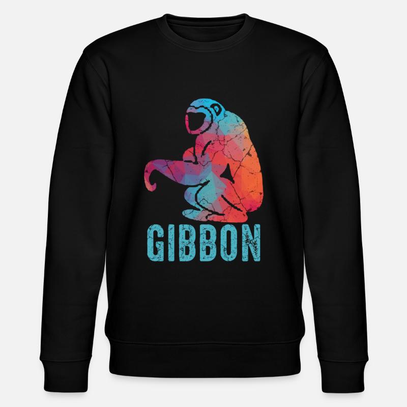 Gibbon Affe - Stanley/Stella Unisex Bio-Sweatshirt CHANGER  - Schwarz
