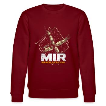 Mir Space Station - Stanley/Stella CHANGER Unisex Organic Sweatshirt - burgundy - Front - Nik (191cm) & Marisol (170cm)