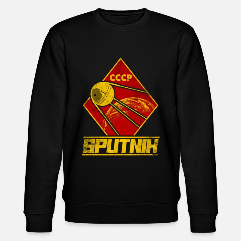 Sputnik Satellite Soviet Union - Stanley/Stella CHANGER Unisex Organic Sweatshirt - black