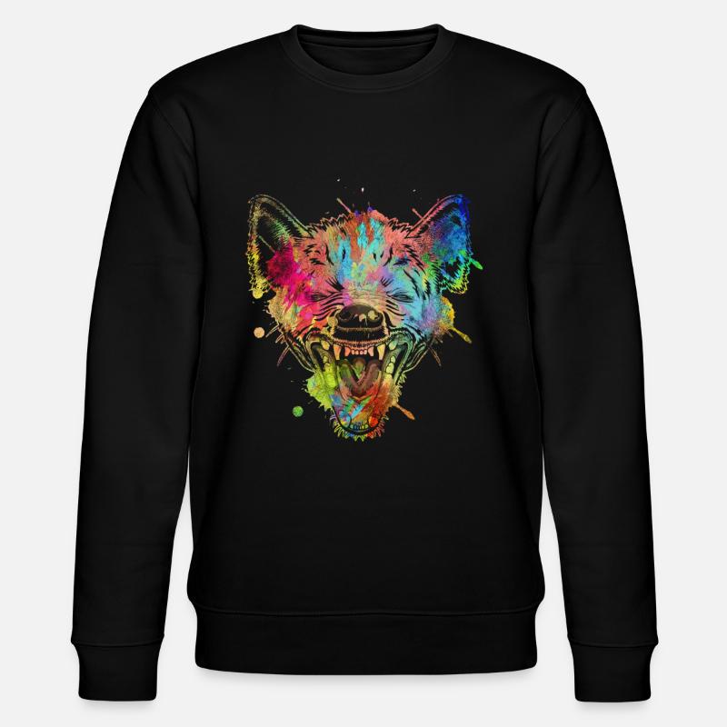 Bunte Hyäne - Stanley/Stella Unisex Bio-Sweatshirt CHANGER  - Schwarz