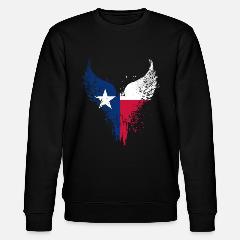 Texas Flag - Stanley/Stella CHANGER Unisex Organic Sweatshirt - black