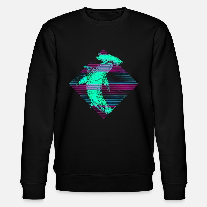Vaporwave Hammerhai - Stanley/Stella Unisex Bio-Sweatshirt CHANGER  - Schwarz