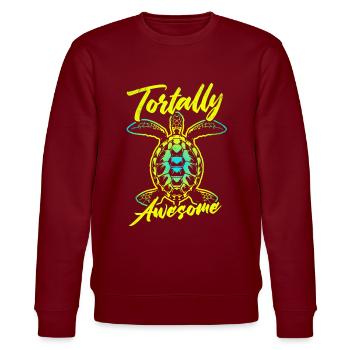 Meeresschildkröte - Stanley/Stella Unisex Bio-Sweatshirt CHANGER  - Burgunderrot - Vorne - Nik (191cm) & Marisol (170cm)