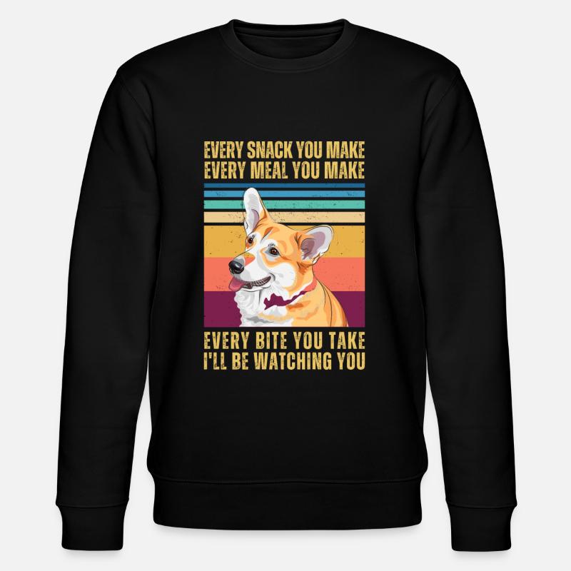 CORGI BEOBACHTEN - Stanley/Stella Unisex Bio-Sweatshirt CHANGER  - Schwarz