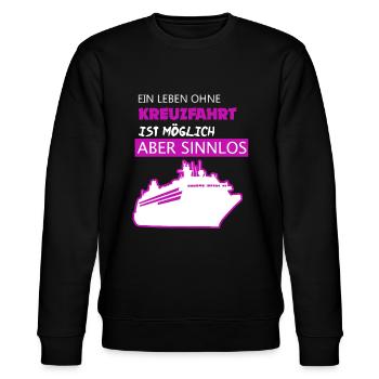 Kreuzfahrt Shirt • Schifffahrt • Schiffsmechaniker - Stanley/Stella Unisex Bio-Sweatshirt CHANGER  - Schwarz - Vorne - Nik (191cm) & Marisol (170cm)