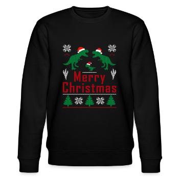 Pyjama Rex Dinosaure de Noël Hommes Garçons Enfants Cadeaux - Sweat bio CHANGER Stanley/Stella Unisexe - noir - Devant - Nik (191cm) & Marisol (170cm)
