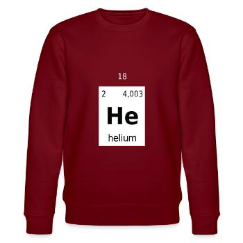 Krypto Crypto Helium Mining HNT Bitcoin Blockchain - Stanley/Stella Unisex Bio-Sweatshirt CHANGER  - Burgunderrot - Vorne - Nik (191cm) & Marisol (170cm)