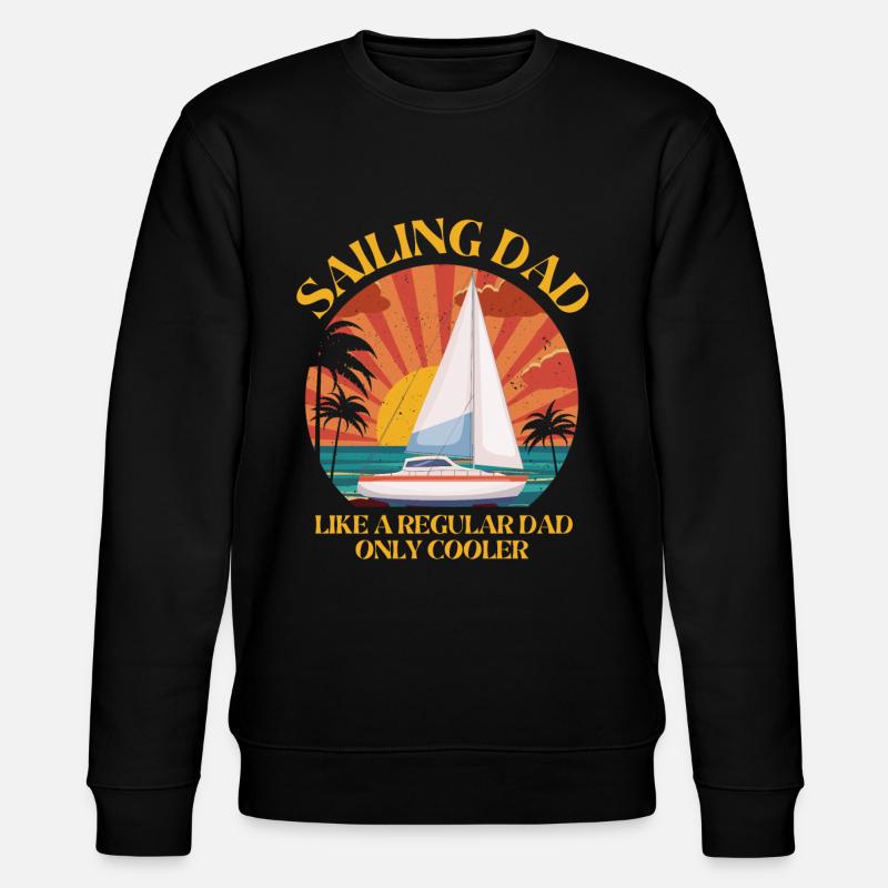 Cooler segelnder Vater - Stanley/Stella Unisex Bio-Sweatshirt CHANGER  - Schwarz