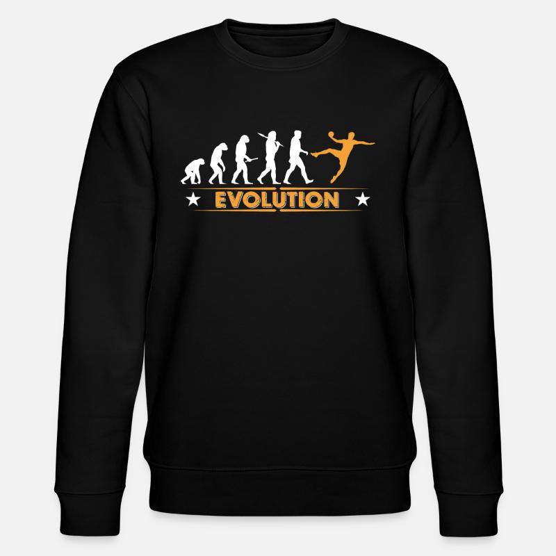 Handball Evolution - orange/weiss - Stanley/Stella Unisex Bio-Sweatshirt CHANGER  - Schwarz