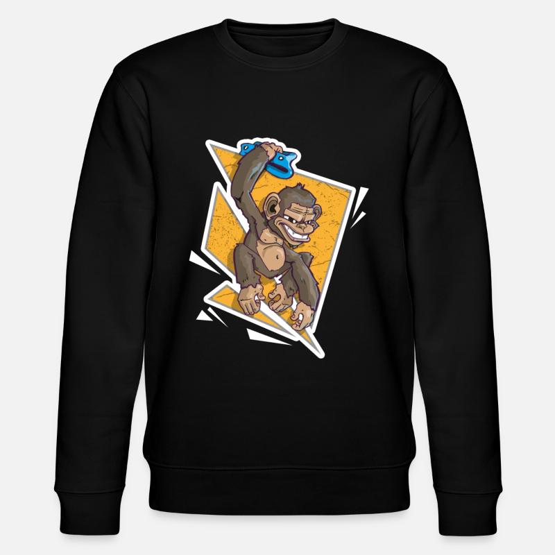 Bouldering Monkey Climbing Climbing - Stanley/Stella CHANGER Unisex Organic Sweatshirt - black