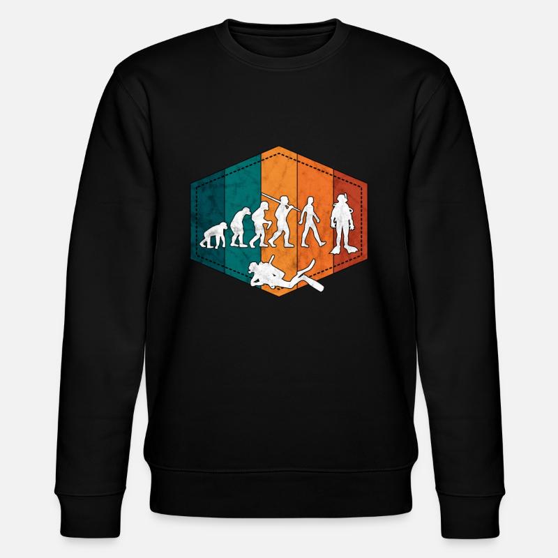 Plongeur evolution rétro plongeur - Sweat bio CHANGER Stanley/Stella Unisexe - noir