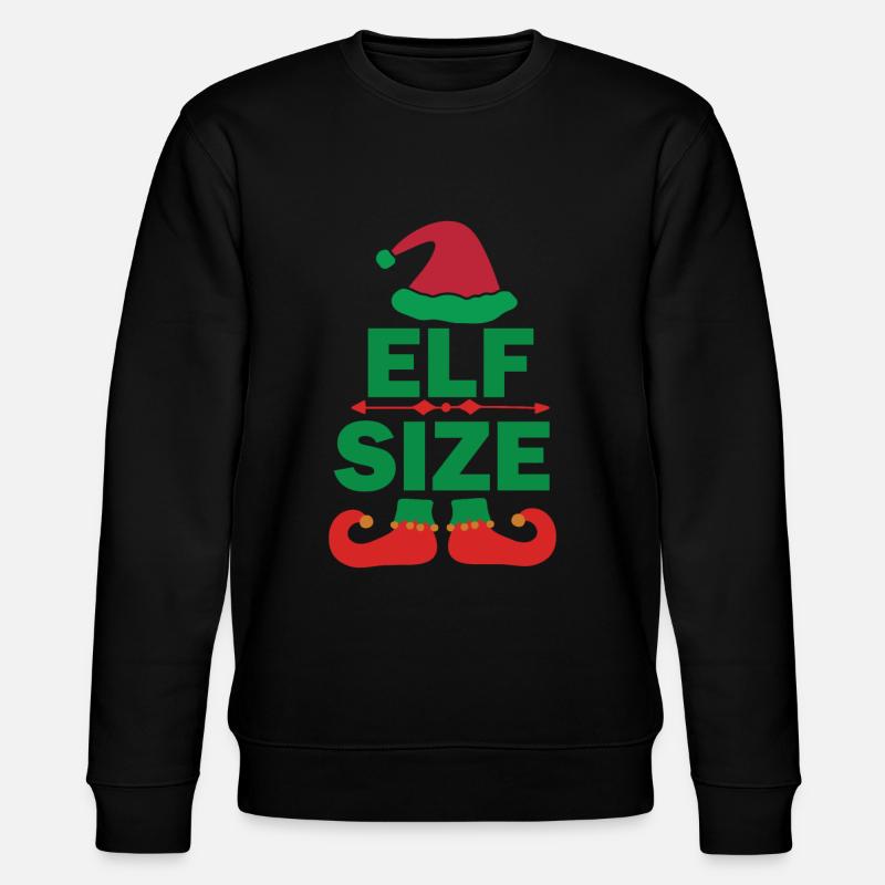 Lustiges Elfengröße Christmas Design - Stanley/Stella Unisex Bio-Sweatshirt CHANGER  - Schwarz