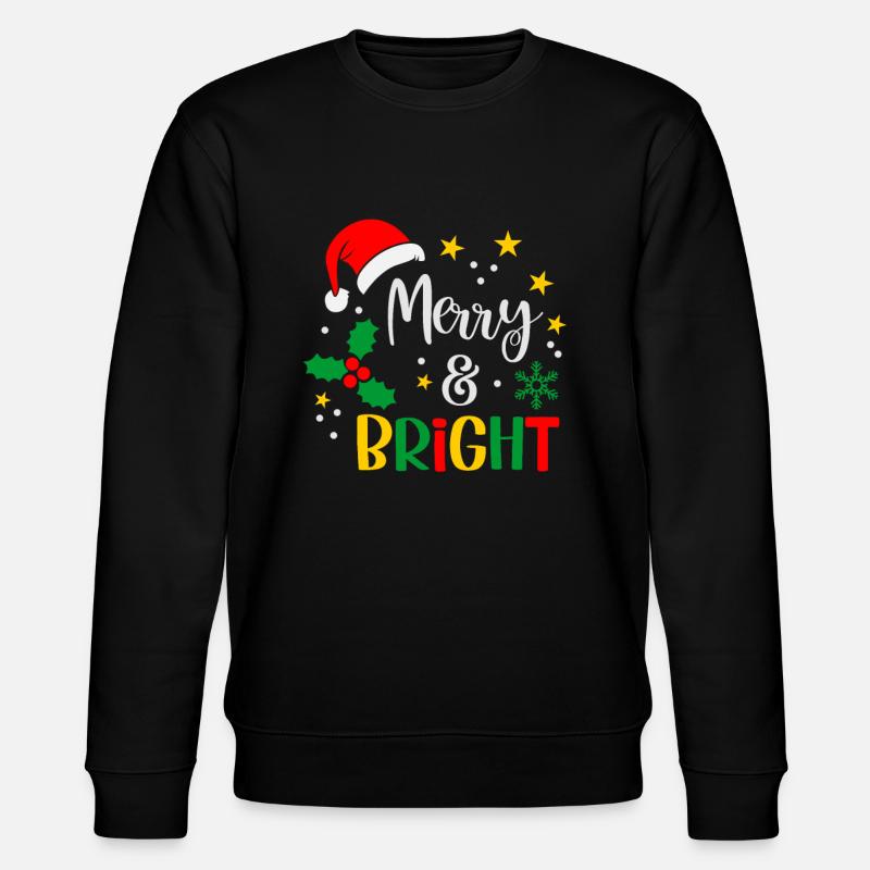 Fröhlich und hell Weihnachtszeit - Stanley/Stella Unisex Bio-Sweatshirt CHANGER  - Schwarz