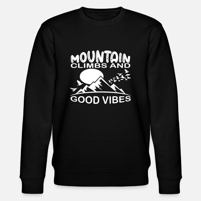 Bergsteigen und gute Vibes Camping - Stanley/Stella Unisex Bio-Sweatshirt CHANGER  - Schwarz