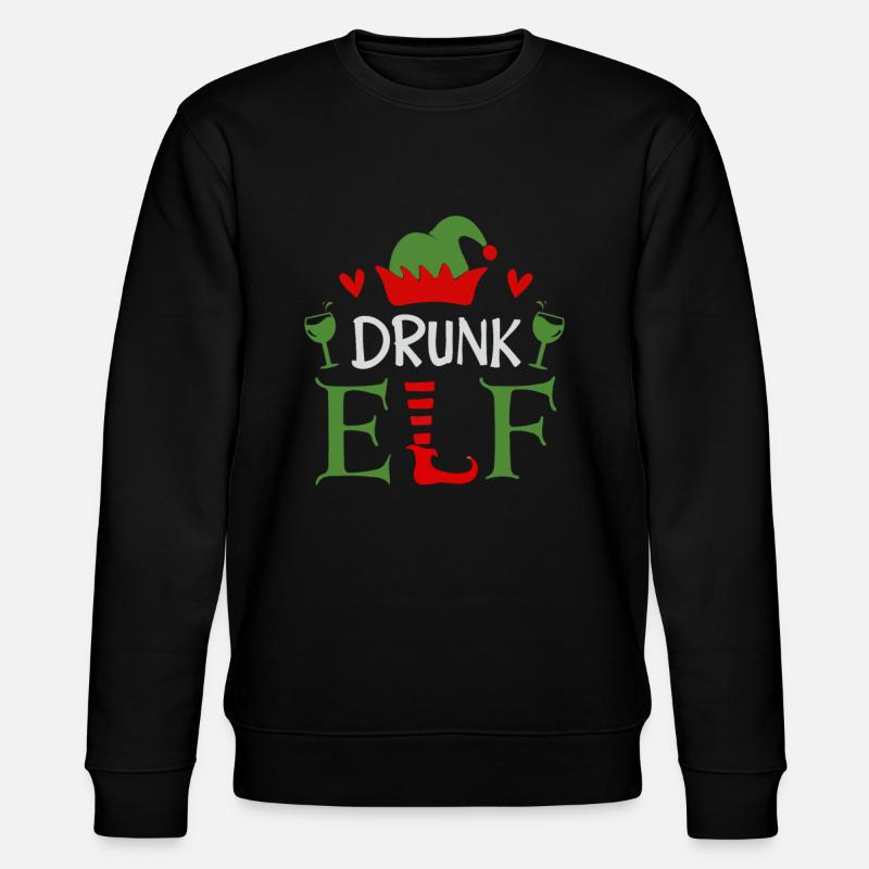 Die betrunkene Elfe Weihnachtszeit - Stanley/Stella Unisex Bio-Sweatshirt CHANGER  - Schwarz