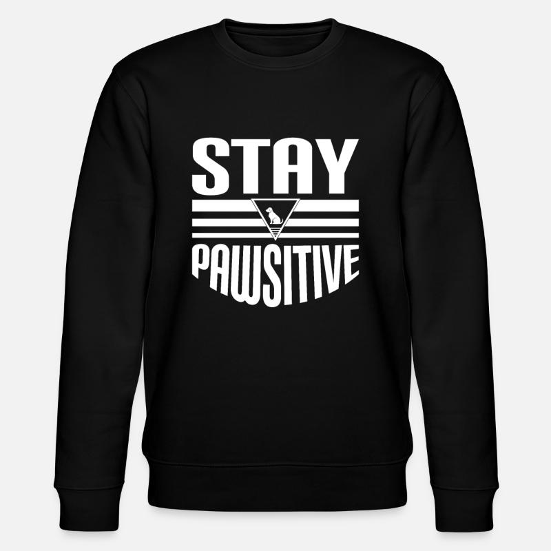 Bleib Pawsitive - Stanley/Stella Unisex Bio-Sweatshirt CHANGER  - Schwarz
