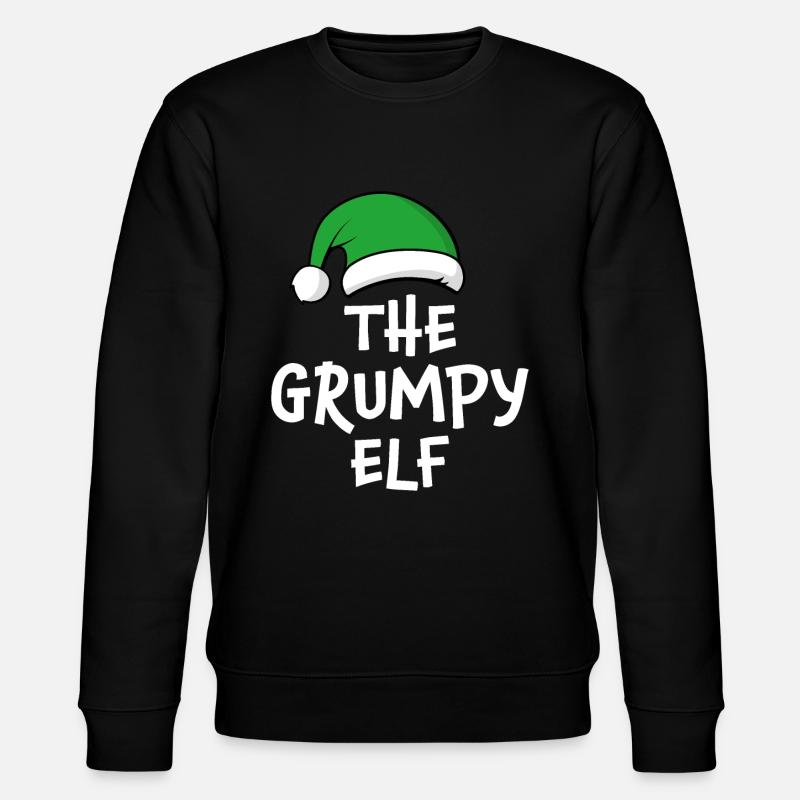 The Grumpy Elf - Stanley/Stella CHANGER Unisex Organic Sweatshirt - black