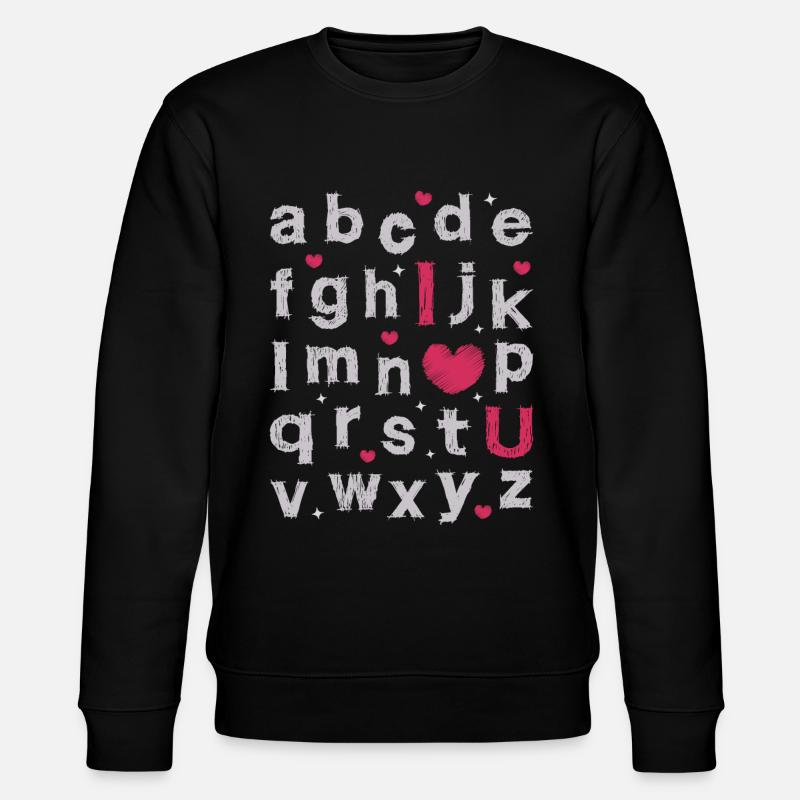 ABCD Ich liebe dich - Stanley/Stella Unisex Bio-Sweatshirt CHANGER  - Schwarz