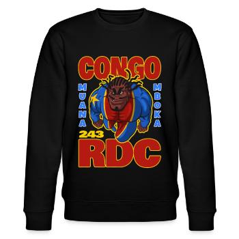 243 RDC - Sweat bio CHANGER Stanley/Stella Unisexe - noir - Devant - Nik (191cm) & Marisol (170cm)
