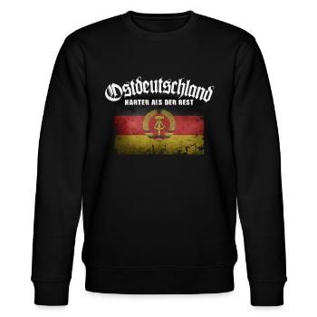 Ostdeutschland DDR - Härter als der Rest - Stanley/Stella Unisex Bio-Sweatshirt CHANGER  - Schwarz - Vorne - Nik (191cm) & Marisol (170cm)