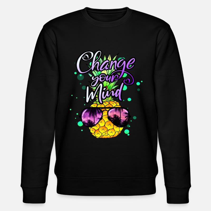 coole Ananas Change your Mind - Stanley/Stella Unisex Bio-Sweatshirt CHANGER  - Schwarz