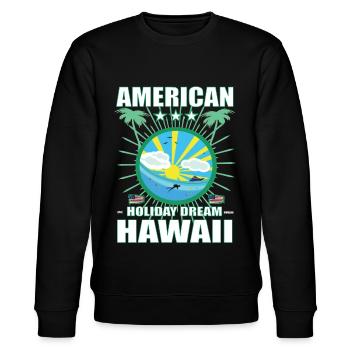 American Holiday Dream Hawaii - Aloha State Design - Sweat bio CHANGER Stanley/Stella Unisexe - noir - Devant - Nik (191cm) & Marisol (170cm)