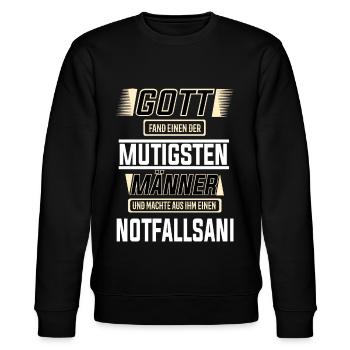 Notfallsani, das Notfallsanitäter Design - Stanley/Stella Unisex Bio-Sweatshirt CHANGER  - Schwarz - Vorne - Nik (191cm) & Marisol (170cm)