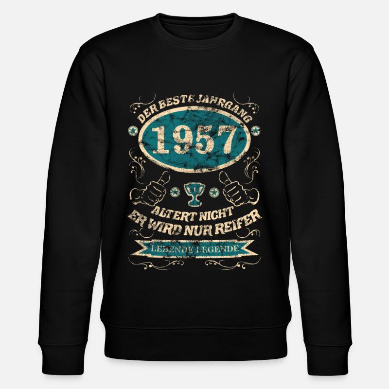 1957 der bester Jahrgang - Stanley/Stella Unisex Bio-Sweatshirt CHANGER  - Schwarz