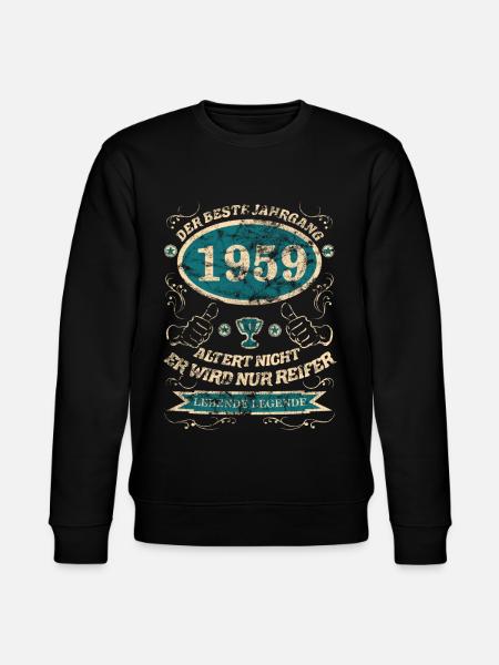 1959 der bester Jahrgang - Stanley/Stella Unisex Bio-Sweatshirt CHANGER  - Schwarz