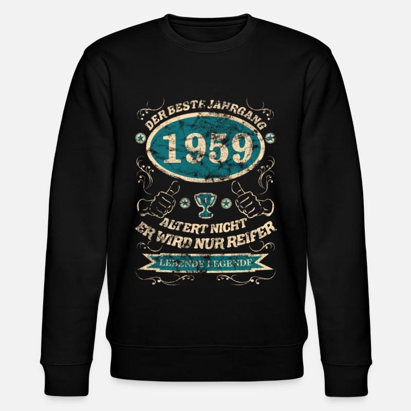 1959 der bester Jahrgang - Stanley/Stella Unisex Bio-Sweatshirt CHANGER  - Schwarz