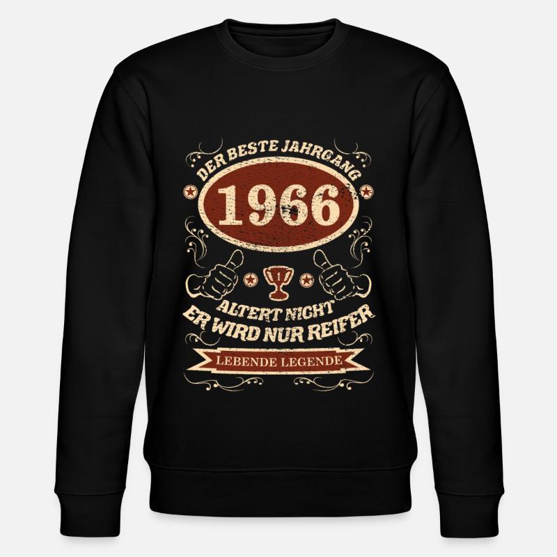 1966 der bester Jahrgang - Stanley/Stella Unisex Bio-Sweatshirt CHANGER  - Schwarz