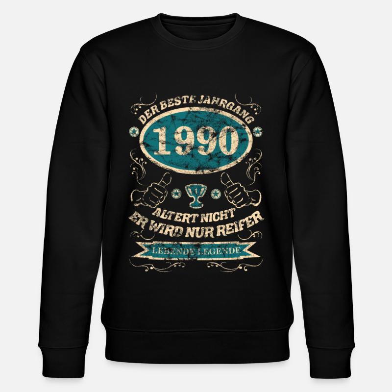 1990 der bester Jahrgang Design - Stanley/Stella Unisex Bio-Sweatshirt CHANGER - Schwarz