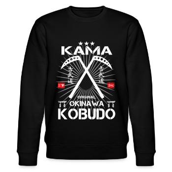 Kama - Das Kobudo Waffendesign der Meister - Stanley/Stella Unisex Bio-Sweatshirt CHANGER  - Schwarz - Vorne - Nik (191cm) & Marisol (170cm)