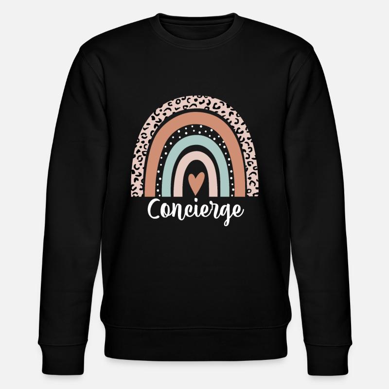 Concierge Regenbogen Leopard Lustiger Concierge - Stanley/Stella Unisex Bio-Sweatshirt CHANGER - Schwarz