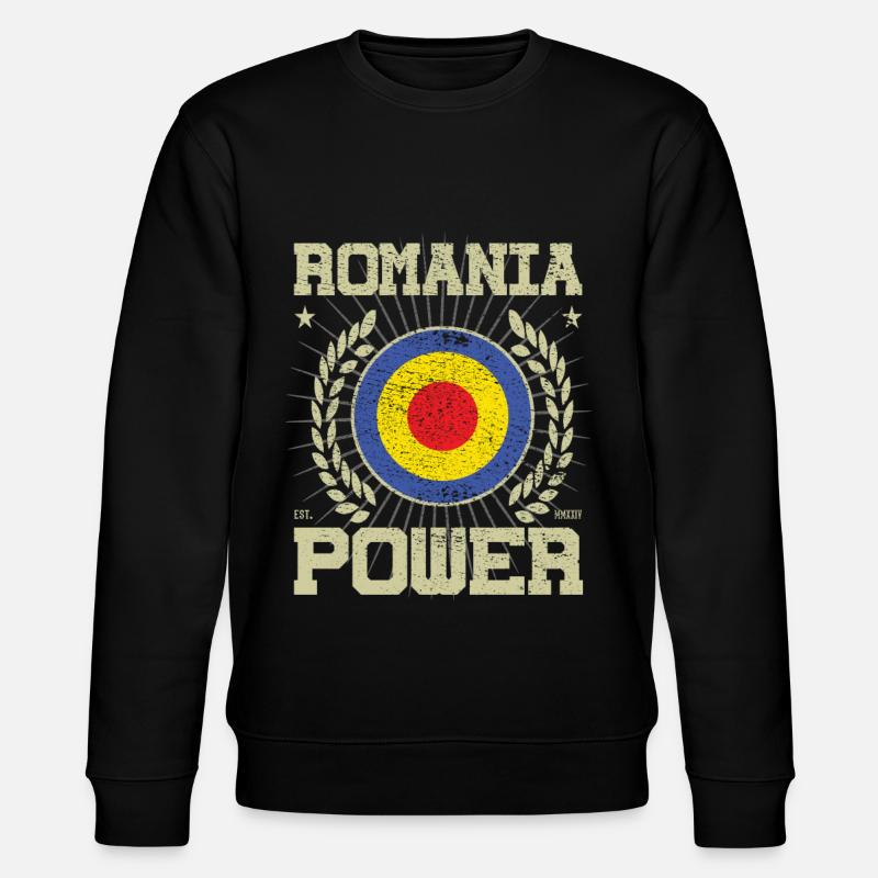 Cooles Rumänien Design - Stanley/Stella Unisex Bio-Sweatshirt CHANGER  - Schwarz