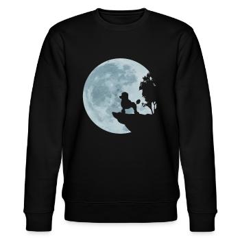 Pudel Königspudel Zwergpudel Mond Hund Geschenk - Stanley/Stella Unisex Bio-Sweatshirt CHANGER  - Schwarz - Vorne - Nik (191cm) & Marisol (170cm)