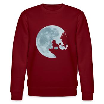 Pudel Königspudel Zwergpudel Mond Hund Geschenk - Stanley/Stella Unisex Bio-Sweatshirt CHANGER  - Burgunderrot - Vorne - Nik (191cm) & Marisol (170cm)