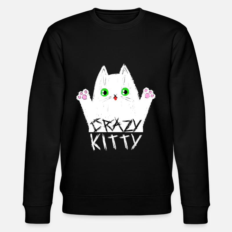 Crazy Kitty - Stanley/Stella Unisex Bio-Sweatshirt CHANGER  - Schwarz