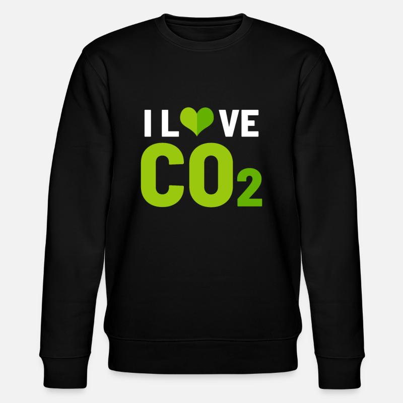 Ich liebe CO2 - Stanley/Stella Unisex Bio-Sweatshirt CHANGER  - Schwarz