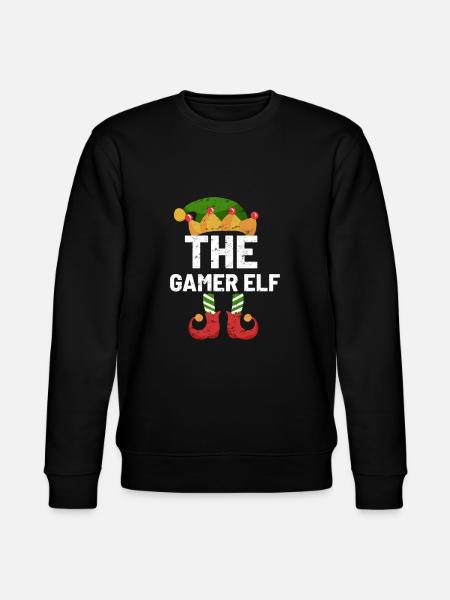 Christmas Gamer Elf - Stanley/Stella CHANGER Unisex Organic Sweatshirt - black