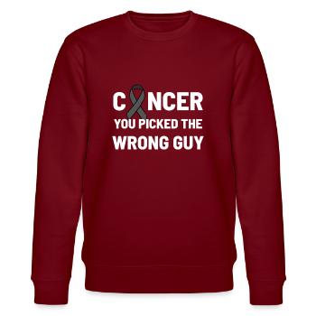 Cancer disease - Stanley/Stella CHANGER Unisex Organic Sweatshirt - burgundy - Front - Nik (191cm) & Marisol (170cm)