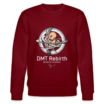 Psychedelische DMT-Reise - Stanley/Stella Unisex Bio-Sweatshirt CHANGER  - Burgunderrot - Vorne - Nik (191cm) & Marisol (170cm)