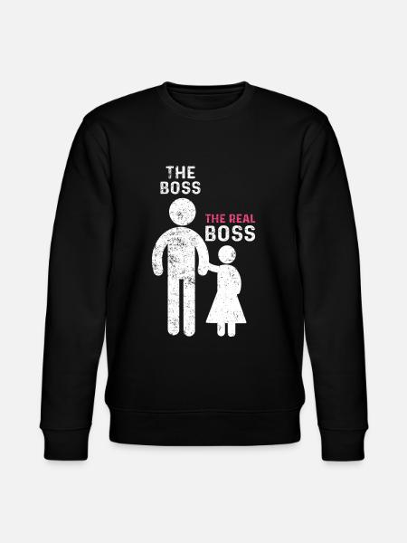 The Real Boss far datter datter - Stanley/Stella økologisk unisex-sweatshirt CHANGER  - sort